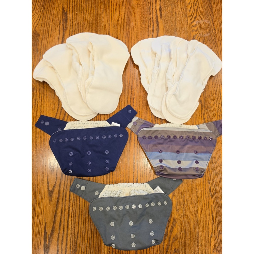 GroVia O.N.E. One Size All-in-One 3 Diaper Covers 4 Organic 4 Polyester Liners